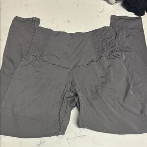 Aerie Gray Smocked Waist Pants